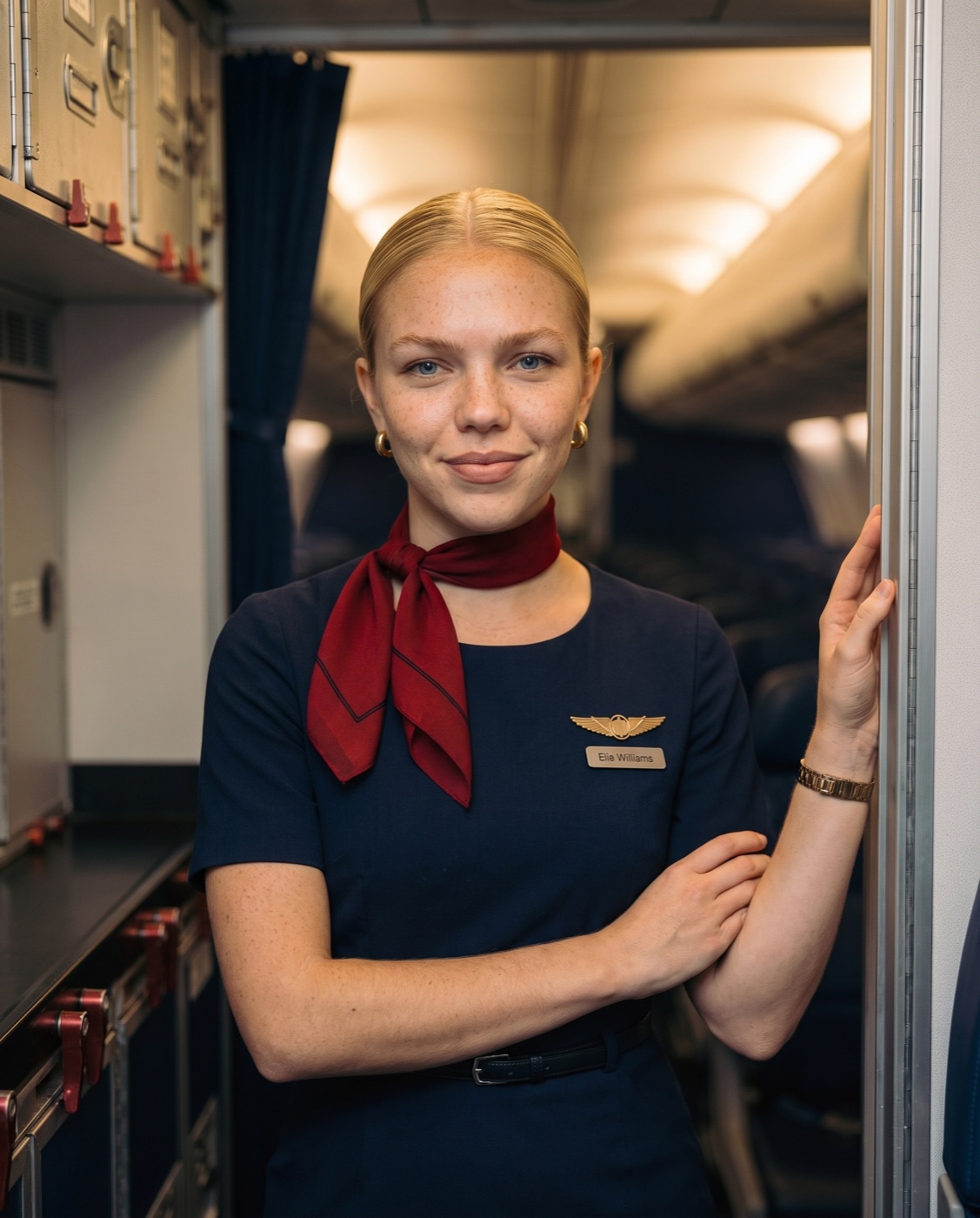 Ellie Whitmore, flight attendant on long-haul crew